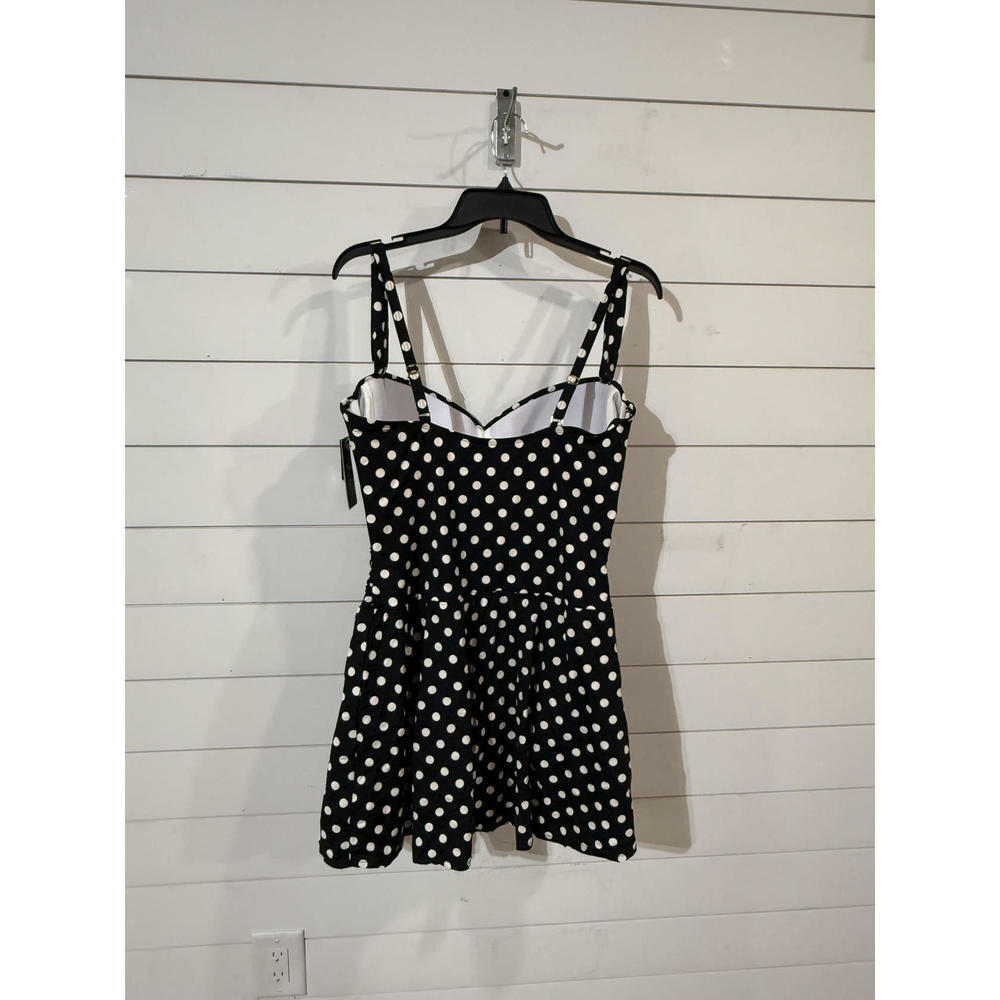 Bleu Rod Beattie Women's Black/White Polka Dot Swim Dress 18W - Picture 5 of 5